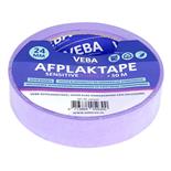 Afplaktape Paars | 24 mm x 50 m | Voor gevoelige ondergronden